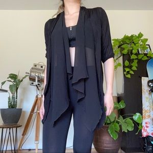 Sheer Draped Flowy Open Jacket